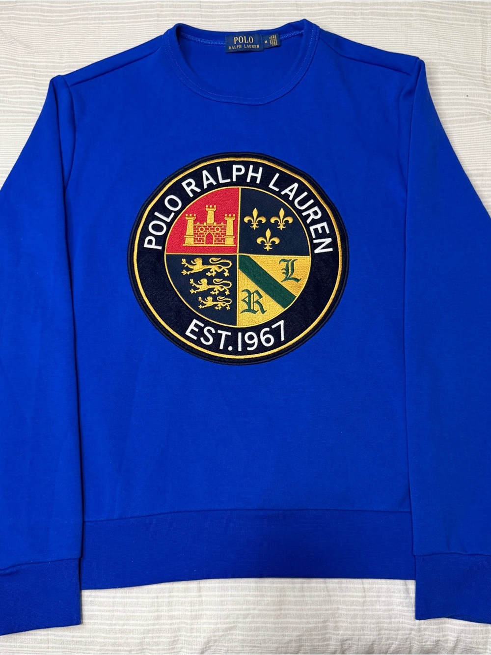 Polo Ralph Lauren Cookie Crest Patch Crewneck Sweatshirt P Wing Hi Tech Medium